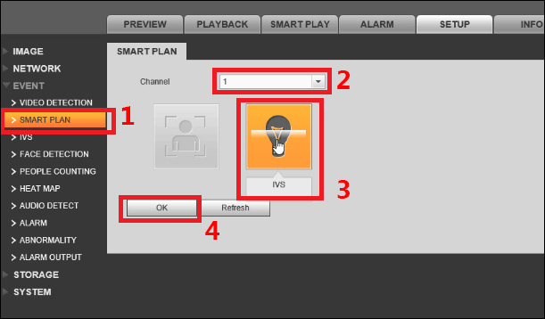 Dahua hot sale ivs setup